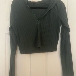 Universal Thread Dark Green Ribbed Hoodie